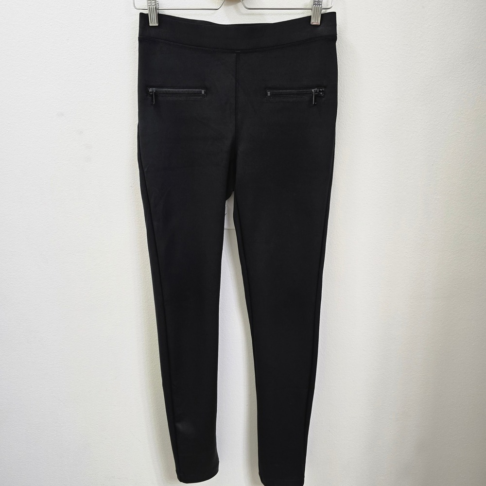 Express Womens Black Ponte Knit Leggings Skinny Zipper Pocket Size S - Picture 2 of 4